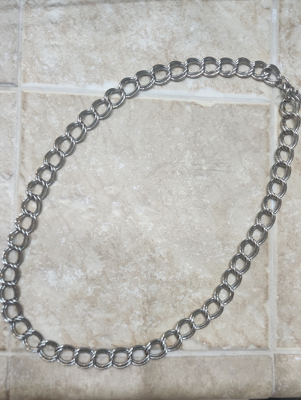Sarah Coventry Silver Tone Double-Loop Chain Necklace
